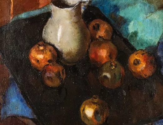 Pommes et pichets sur une table